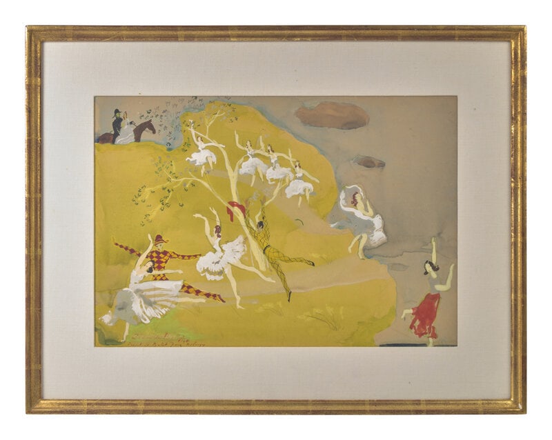 Jean Isy de Botton (French, 1898-1978) Projet de Ballet pour Debussy, 1941: Jean Isy de Botton (French, 1898-1978) Projet de Ballet pour Debussy, 1941 watercolor and gouache on paper signed Jean de Botton, dated and titled (lower left) sight: 13 1/2 x 19 3/4 inches.</