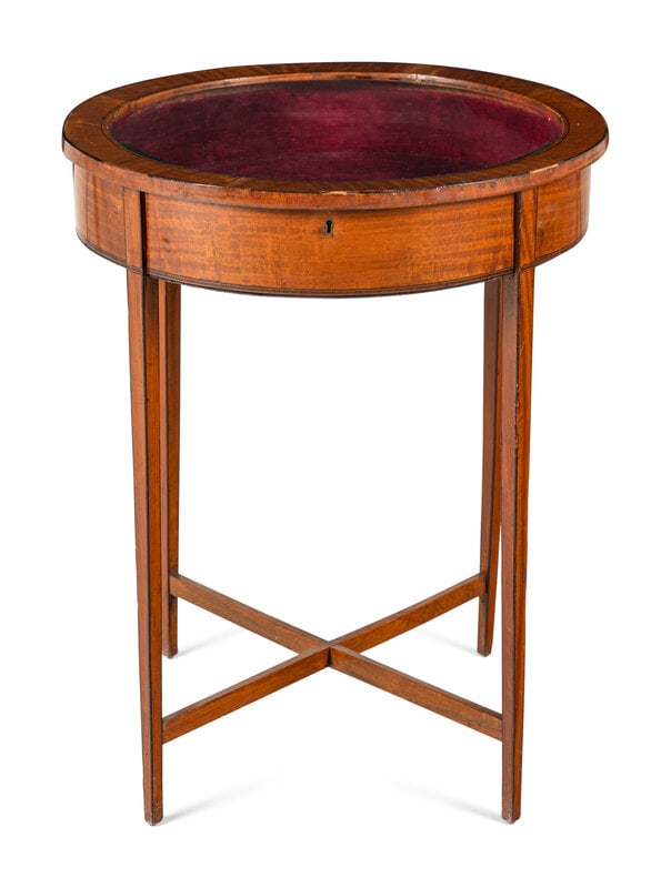 An Edwardian Satinwood Vitrine Table (1 of 3)
