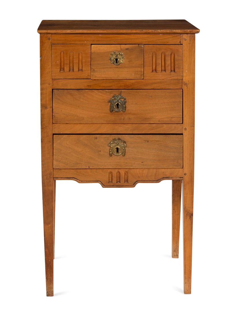 A French Neoclassical Fruitwood Marble-Top Small Commode (1 of 10)