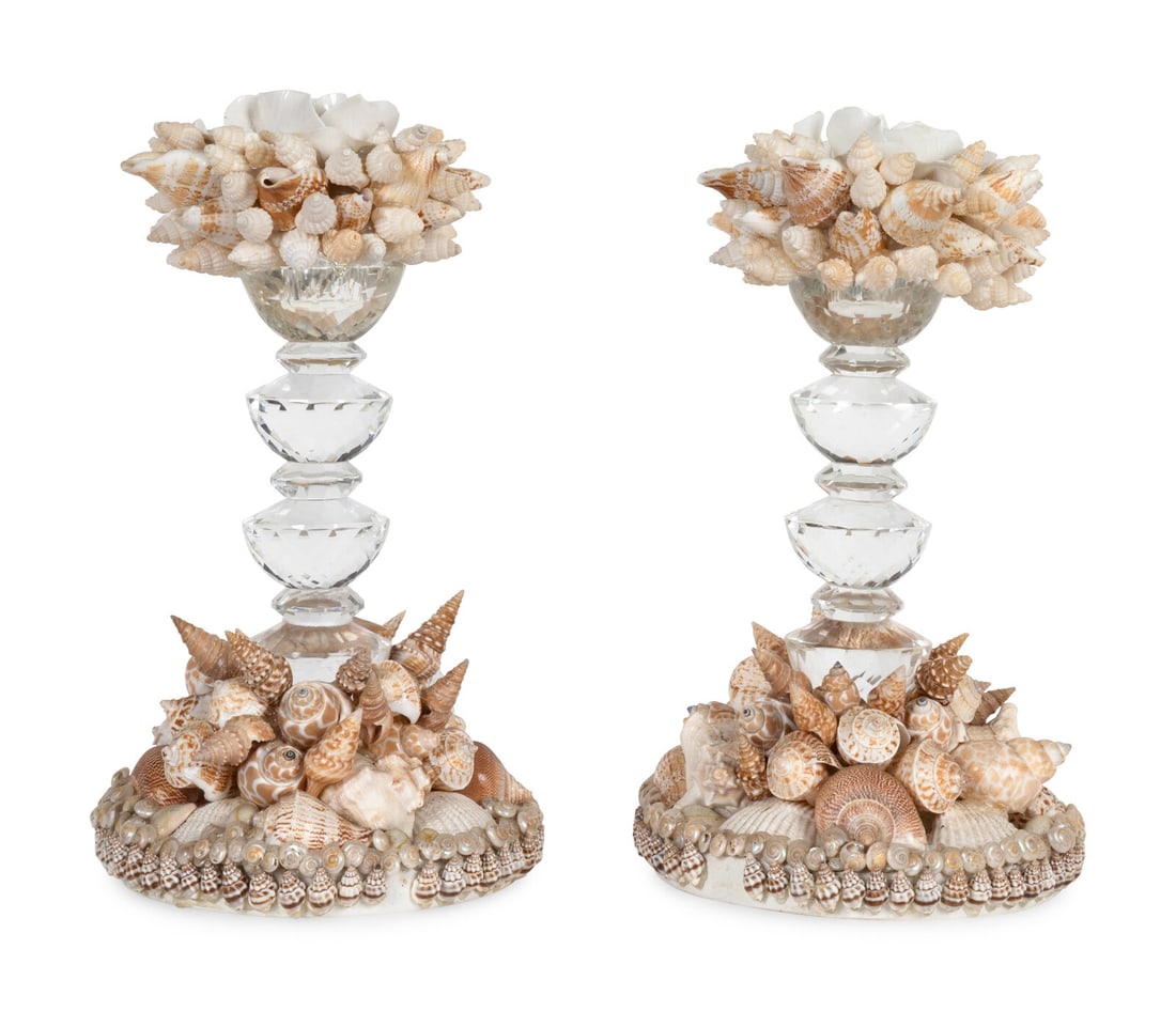 A Pair of Shell-Encrusted Table Ornaments (1 of 13)