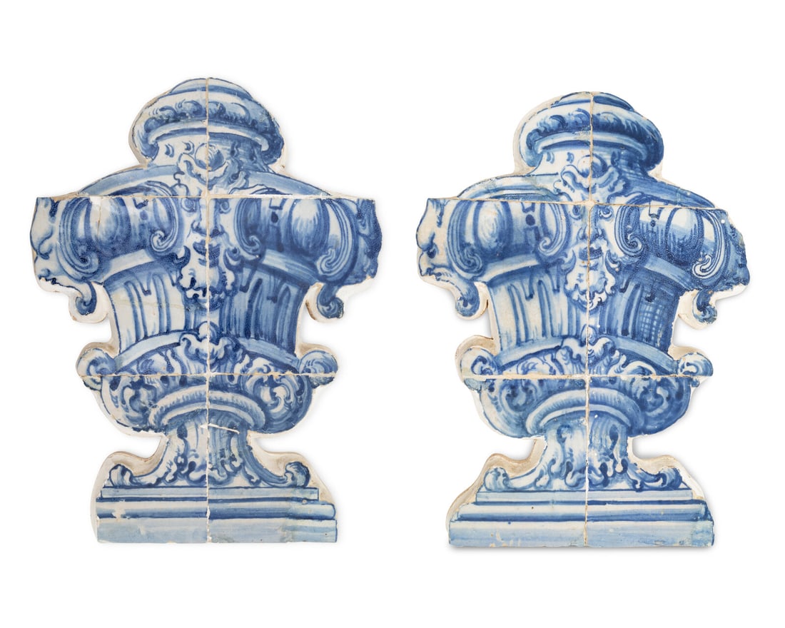 A Pair of Portuguese Tile Urn-Form Wall Appliqués (1 of 10)