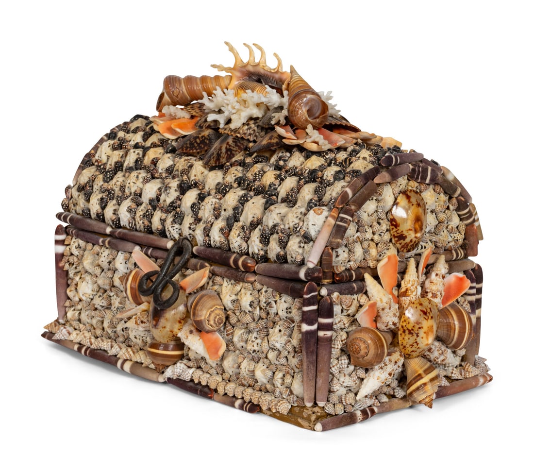 A Grotto Style Shell Encrusted Domed-Top Trunk (1 of 3)