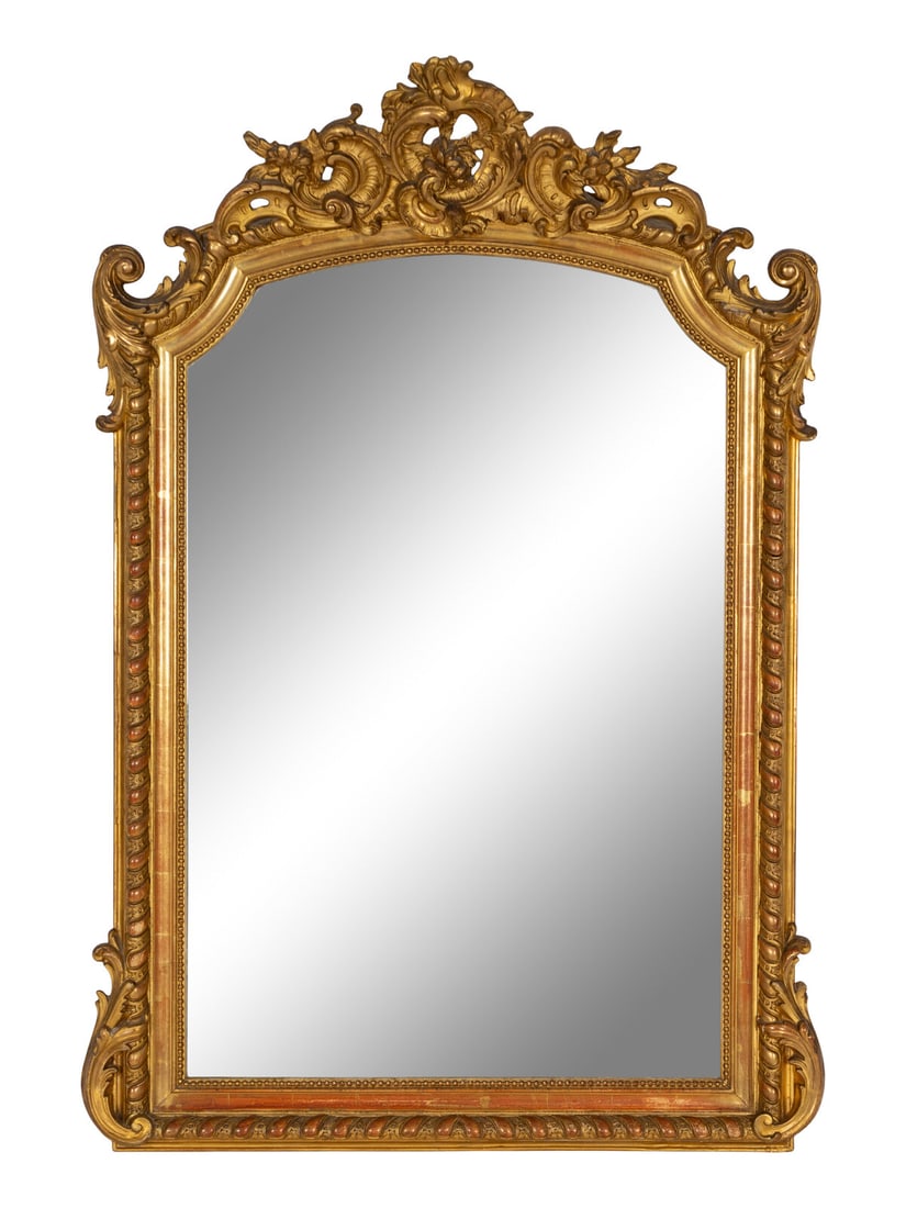 A Continental Giltwood Pier Mirror: A Continental Giltwood Pier Mirror Height 55 x width 36 inches. This lot is located in Palm Beach.