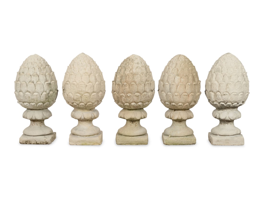 A Set of Five Cast Stone Garden Finials (1 of 1)