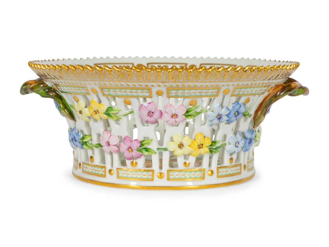 A Royal Copenhagen Flora Danica Reticulated Fruit Basket (1 of 4)