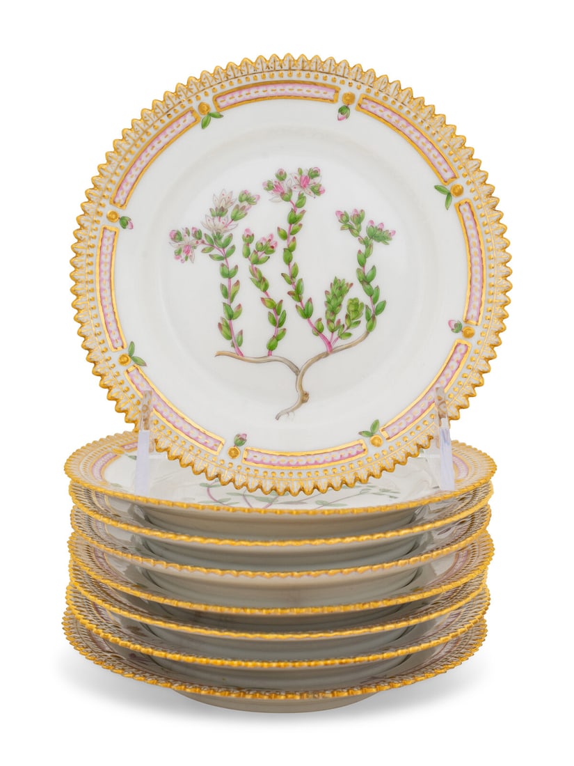 A Set of Eight Royal Copenhagen Flora Danica Bread Plates (1 of 2)
