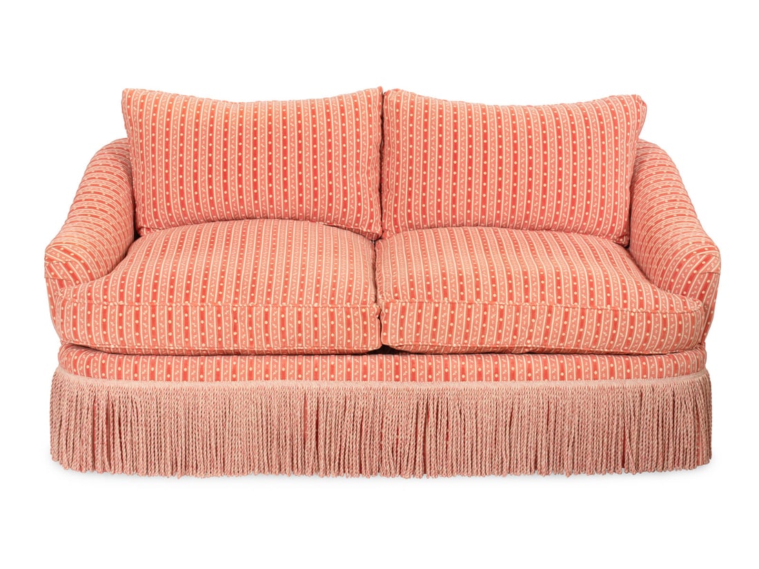 A Custom Two-Cushion Sofa with Bullion Fringe (1 of 8)