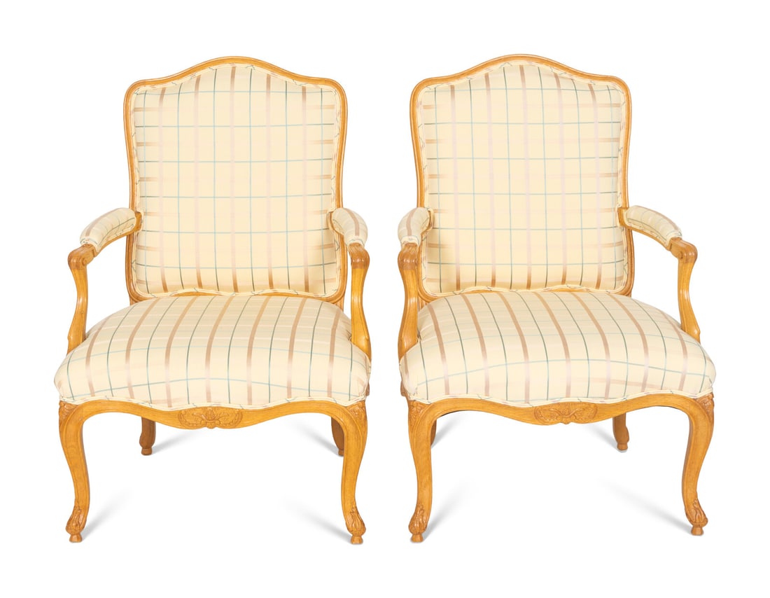 A Pair of J. Robert Scott Louis XV Style Beechwood Fauteuils (1 of 3)
