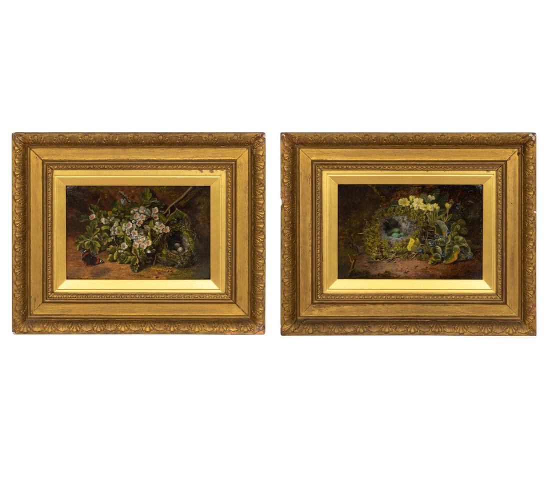 John Fitz Marshall R.B.A. (British, 1859-1932) Nests among Wild Flowers (a pair) (1 of 8)