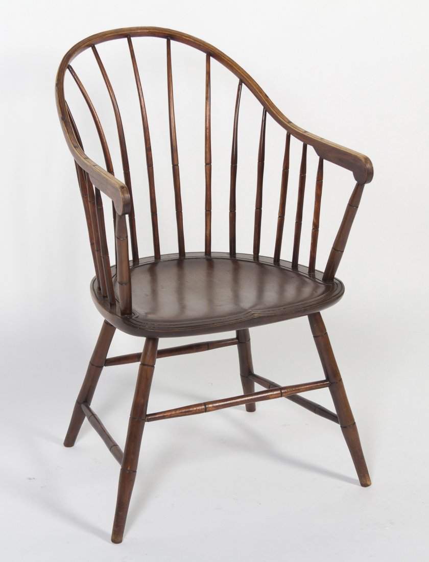 A Windsor Armchair, Height 35 inches.: A Windsor Armchair, having a spindled back and plank seat. Height 35 inches. Property from the Elizabeth Price Welch Legacy Collection, Chicago, Illinois