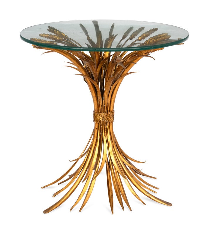 An Italian Gilt Tole and Glass "Wheat" Side Table (1 of 1)