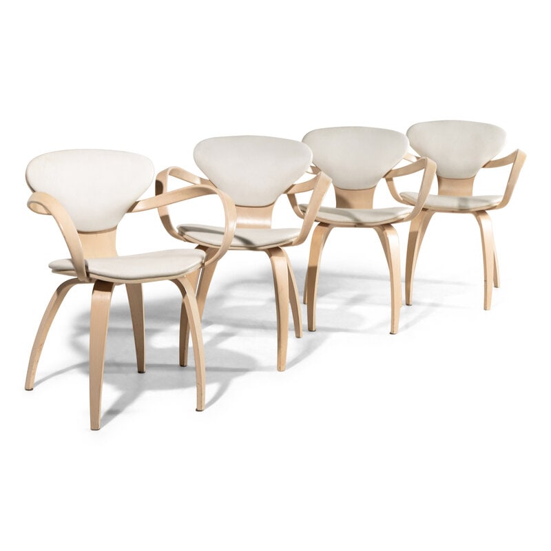 Style of Norman Cherner
(American, 1920-1987) 
Pretzel-Style Chairs, Set of 4   (1 of 2)
