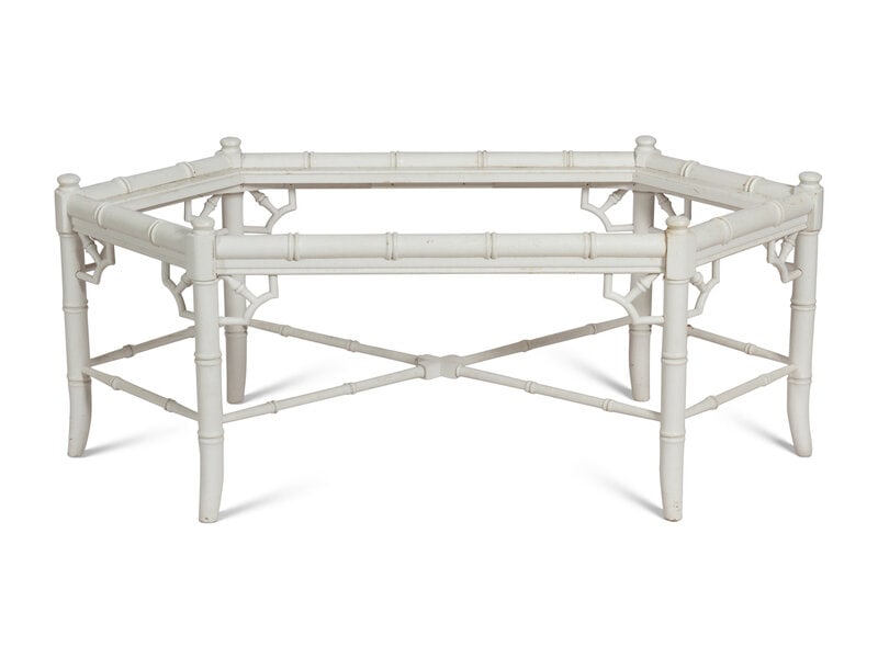 A White-Painted Faux Bamboo Cocktail Table (1 of 2)