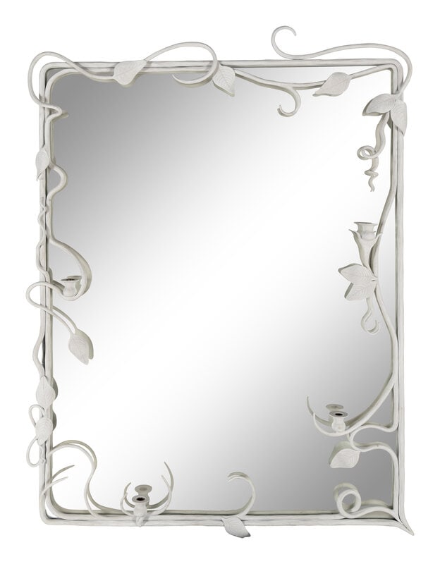 A Custom White Painted Iron Mirror (1 of 2)