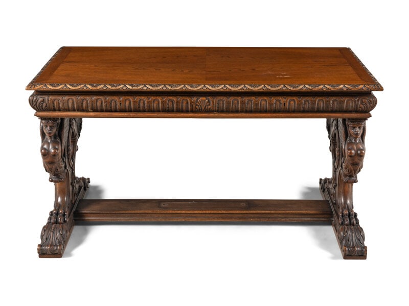 A Renaissance Revival Carved Walnut Table (1 of 13)