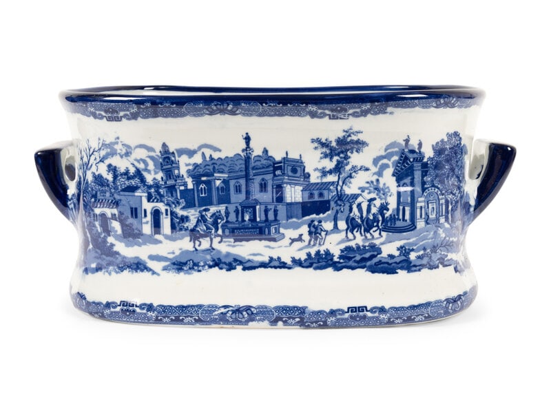 An English Transfer-Decorated Stoneware Basin (1 of 4)