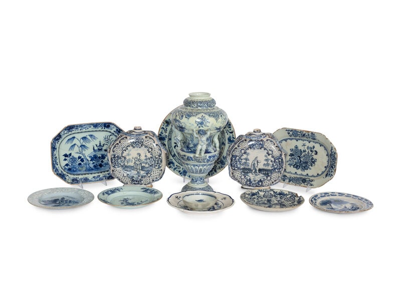 A Group of Twelve Delft and Other Earthenware Articles (1 of 2)