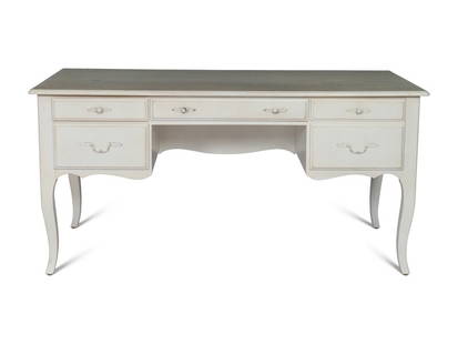 A Louis XV Style White-Painted Desk: A Louis XV Style White-Painted Desk Late 20th Century Height 30 1/2 x width 62 x depth 33 inches. Property from the Collection of Raphael Yakoby, New York This lot is l