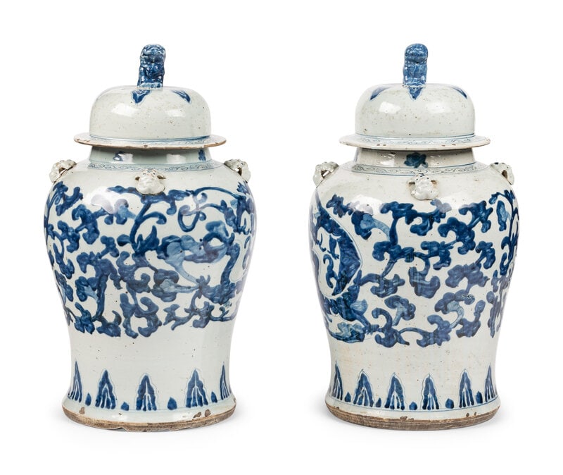 A Pair of Large Chinese Export Porcelain Jars (1 of 2)