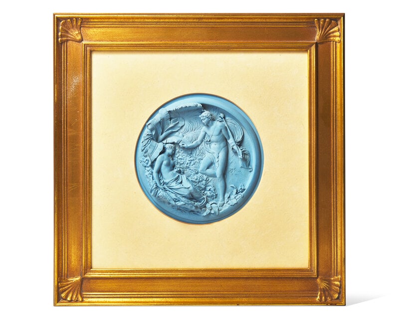 A Rare English Blue Jasperware 'Oberon and Titania' Plaque (1 of 4)