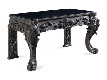 An Impressive Chinese Export Carved Hardwood Console Table, 19th Century 清晚期