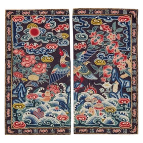 A Chinese Embroidered 'Mandarin Duck' Rank Badge, Daoguang Period 清道光 六