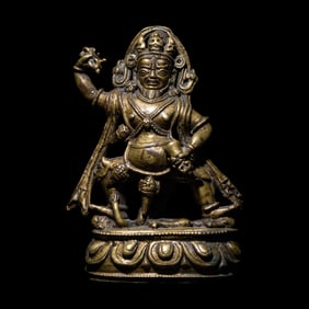 A Tibetan Copper Alloy Figure of Vajrapani, 16th/17th Century  十六/十七