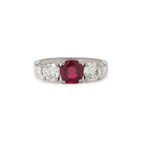 RAYMOND YARD, BURMESE RUBY AND DIAMOND RING