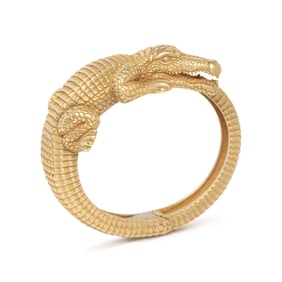 BARRY KIESELSTEIN-CORD, YELLOW GOLD ALLIGATOR CUFF BRACELET