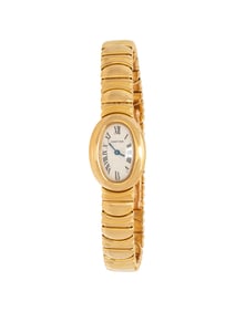 CARTIER, REF. 1960 YELLOW GOLD ‘BAIGNOIRE’ WATCH