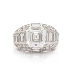 OSCAR HEYMAN, PLATINUM AND DIAMOND RING