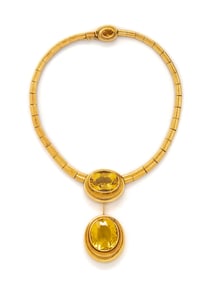 BURLE MARX, YELLOW GOLD, GOLDEN BERYL, AND CITRINE PENDANT NECKLACE