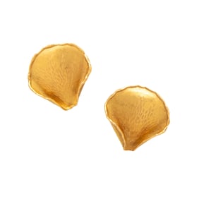 TIFFANY & CO., ANGELA CUMMINGS, YELLOW GOLD ROSE PETAL EARRINGS
