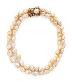 ARTHUR KING, YELLOW GOLD, CULTURED PEARL, AND DIAMOND NECKLACE