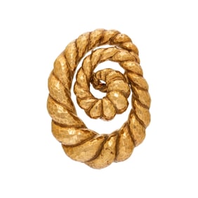 DAVID WEBB, YELLOW GOLD COIL BROOCH