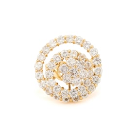 YELLOW GOLD AND DIAMOND KINETIC RING