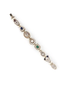 DIAMOND AND MULTIGEM SLIDE CHARM BRACELET