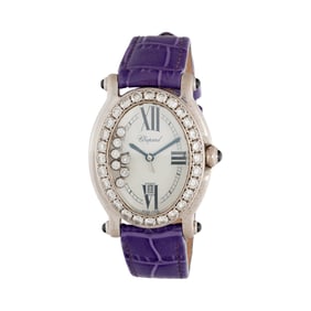 CHOPARD, WHITE GOLD AND DIAMOND 'HAPPY SPORT' WATCH
