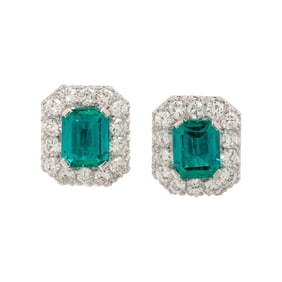 EMERALD AND DIAMOND EARRINGS