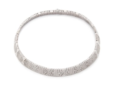 BULGARI, WHITE GOLD AND DIAMOND 'PARENTESI' COLLAR NECKLACE