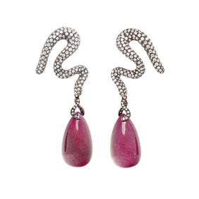 LUZ CAMINO, DIAMOND AND RUBY CONVERTIBLE EARRINGS