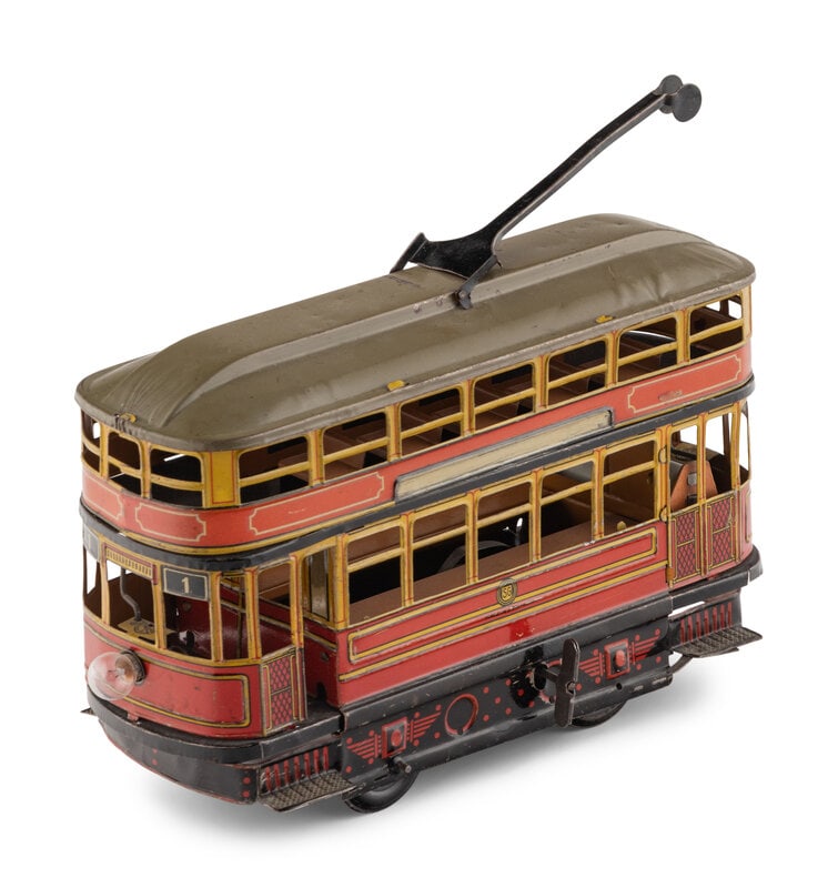 A Gunthermann Double Decker Trolley Wind Up Toy (1 of 2)