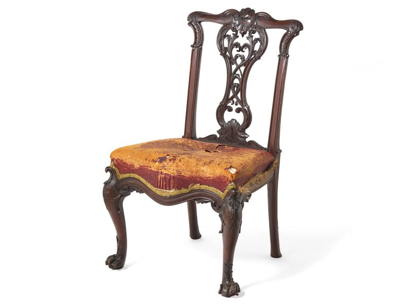 An Irish George III Style Carved Mahogany Side Chair (1 of 1)