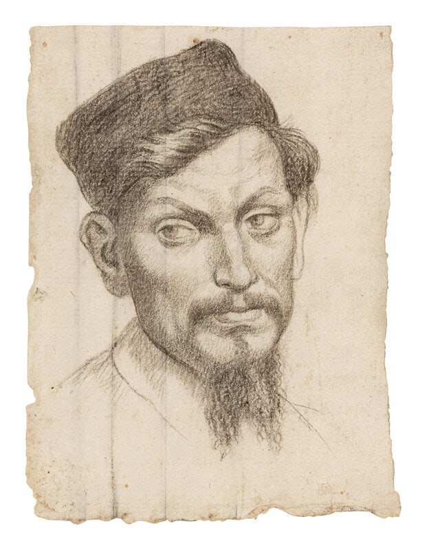 Italian School
(Late 18th/Early 19th Century)
Portrait of a Bearded Man Wearing a Hat (1 of 3)