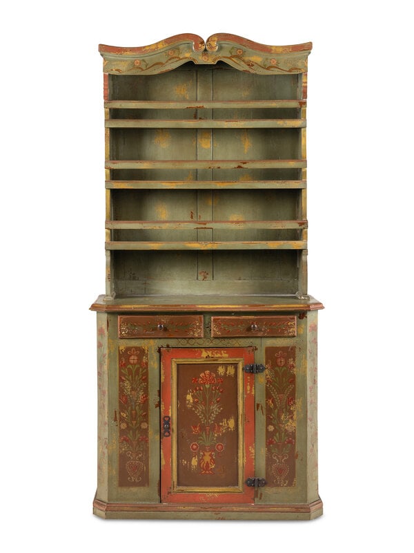 A Scandinavian Painted Step-Back Cupboard (1 of 6)