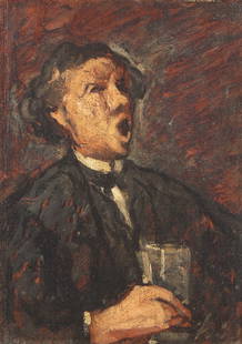 Honor&#233; Daumier
(French, 1809-1879)
Le Buveur Chantant, circa 1856: Honor&#233; Daumier (French, 1809-1879) Le Buveur Chantant, circa 1856 oil on panel initialed hD (lower right) 8 3/4 x 6 1/4 in. (22.2 x 15.9cm) The Collection of Sidney Rothberg, Philadelphia, Pennsy