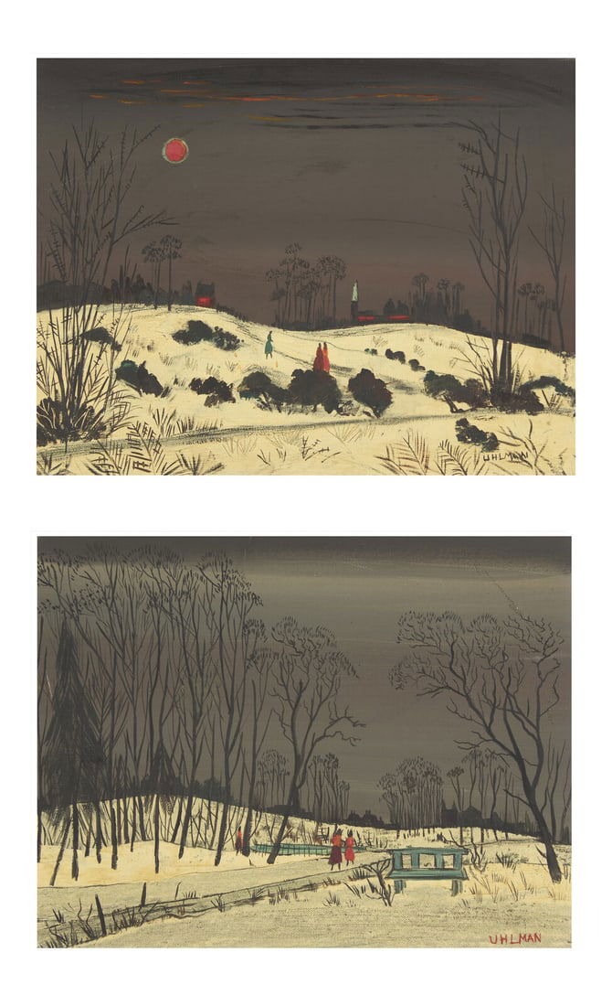 Fred Uhlman
(British, 1901-1985)
Two Works: Winter I; together with The Blue Bench (2) (1 of 7)