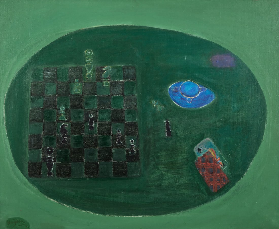 Henri Hayden (French/Polish, 1883-1970) Les Échecs Verts, 1961: Henri Hayden (French/Polish, 1883-1970) Les Échecs Verts, 1961 oil on canvas signed Hayden and dated (lower left) 23 5/8 x 29 in. (60 x 50.8cm) The Collection of Sidney Rothberg, Philadelphia, Pe