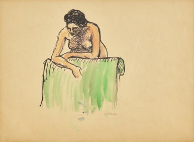 Henri Lebasque
(French, 1865-1937)
Nu Appuyé sur un Fauteuil Vert; with Three Studies of Woma