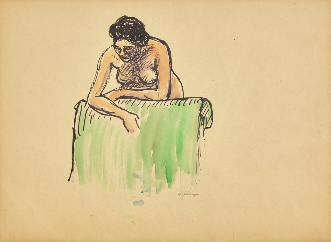 Henri Lebasque
(French, 1865-1937)
Nu Appuyé sur un Fauteuil Vert; with Three Studies of Woma (1 of 4)